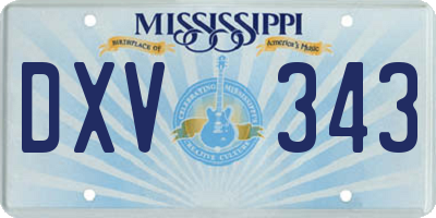 MS license plate DXV343