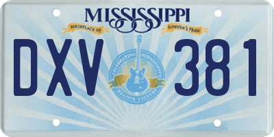MS license plate DXV381