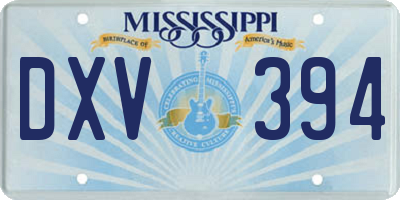 MS license plate DXV394