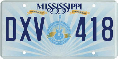 MS license plate DXV418