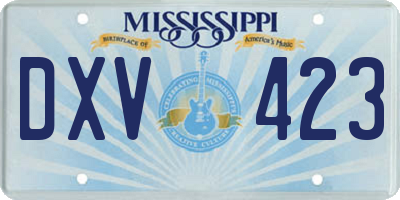 MS license plate DXV423
