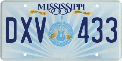 MS license plate DXV433