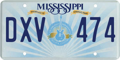 MS license plate DXV474