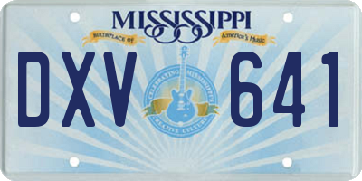 MS license plate DXV641