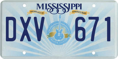 MS license plate DXV671
