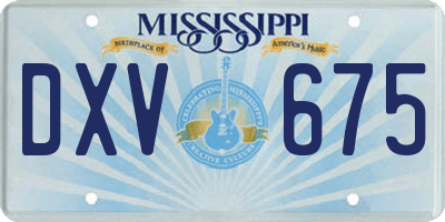 MS license plate DXV675