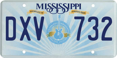 MS license plate DXV732