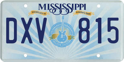MS license plate DXV815