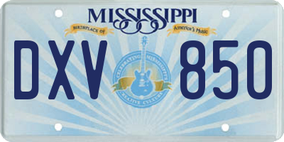 MS license plate DXV850