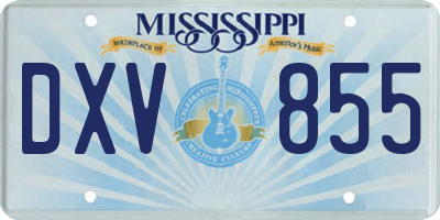 MS license plate DXV855