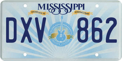 MS license plate DXV862