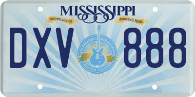 MS license plate DXV888