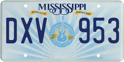 MS license plate DXV953