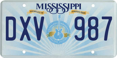 MS license plate DXV987