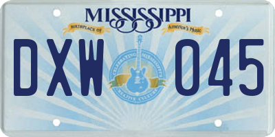 MS license plate DXW045