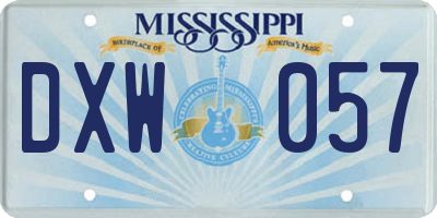 MS license plate DXW057