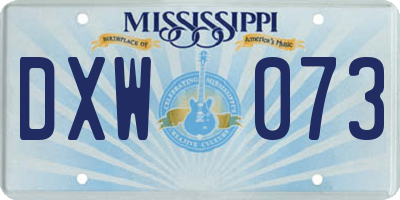MS license plate DXW073