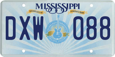 MS license plate DXW088