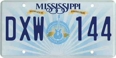 MS license plate DXW144