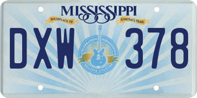 MS license plate DXW378