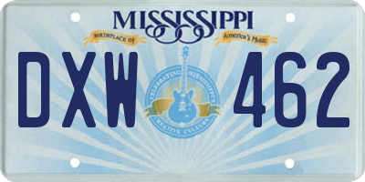 MS license plate DXW462