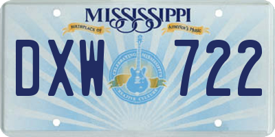 MS license plate DXW722