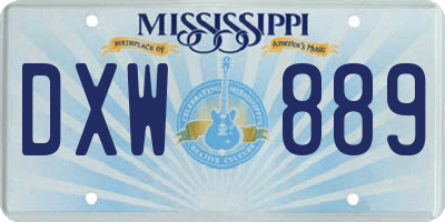 MS license plate DXW889