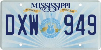 MS license plate DXW949