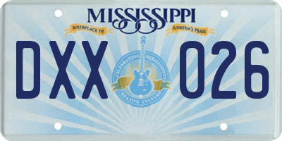MS license plate DXX026