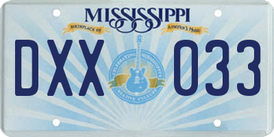 MS license plate DXX033