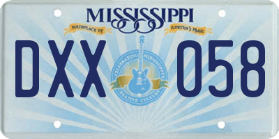 MS license plate DXX058