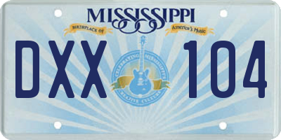 MS license plate DXX104
