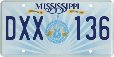 MS license plate DXX136