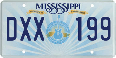 MS license plate DXX199