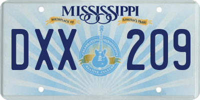 MS license plate DXX209