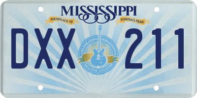 MS license plate DXX211
