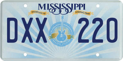 MS license plate DXX220