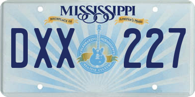 MS license plate DXX227