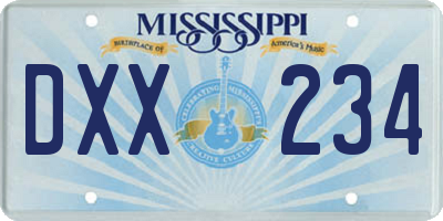 MS license plate DXX234