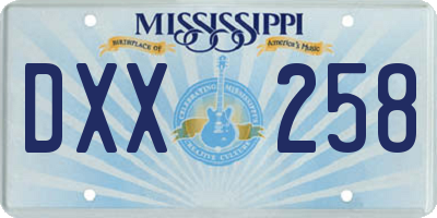 MS license plate DXX258