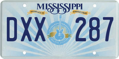 MS license plate DXX287