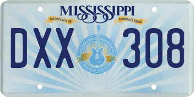 MS license plate DXX308