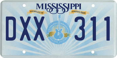 MS license plate DXX311