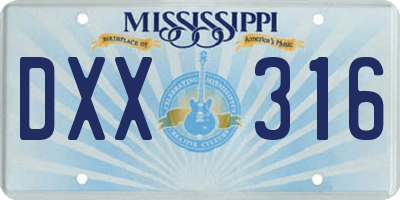 MS license plate DXX316