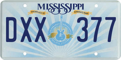 MS license plate DXX377