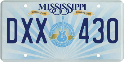 MS license plate DXX430