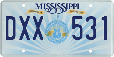MS license plate DXX531