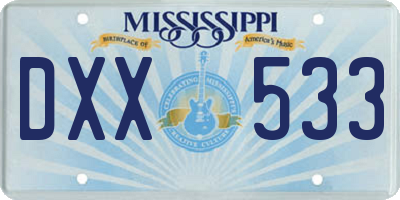 MS license plate DXX533