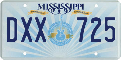 MS license plate DXX725
