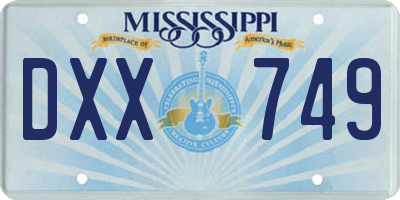 MS license plate DXX749
